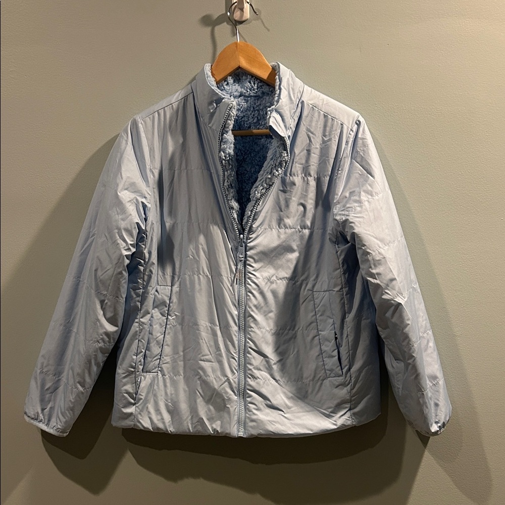 Athleta Kids Light Gray Puffer Jacket